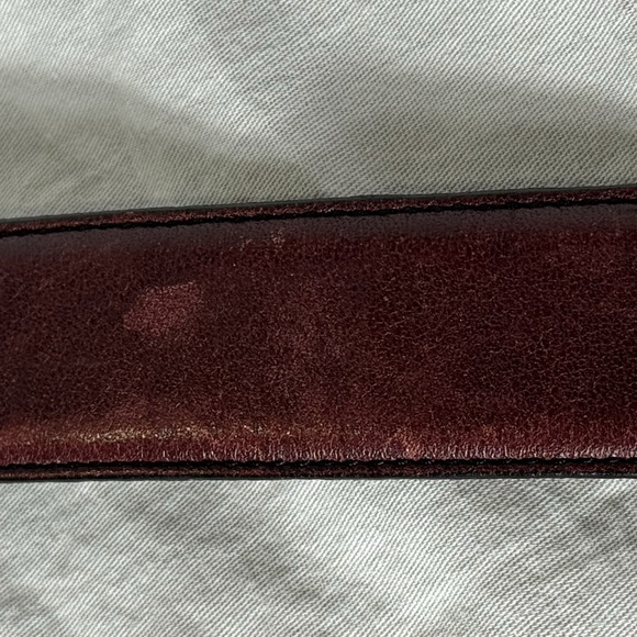 Vintage Men’s Leather Belt Solid Brass Buckle Brown 40 Unbranded Classic 90s - Picture 9 of 9